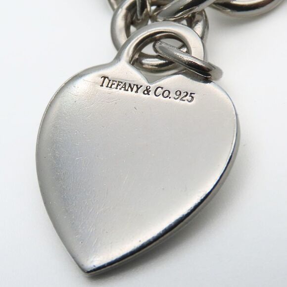 TIFFANY Silver Heart Charm Bracelet